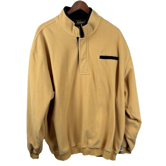 Jos A Bank Leadbetter Golf Fleece Pullover Sweater 1/4 Zip L/S Men’s XL Yellow - Picture 1 of 6